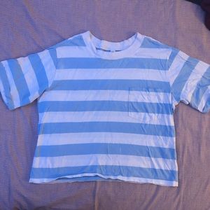 Blue and white tee
